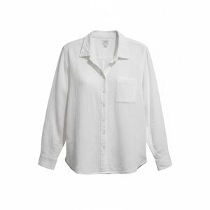 🤍 J.Crew Factory White Gauze Cotton Shirt – Petite Large 🤍